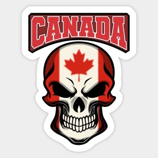 CANADA FLAG IN A SKULL EMBLEM Sticker